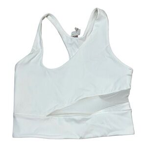 NWT Free People Mesh Cutout Longline Bra Size XS White